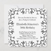 50 Grote Jaren Zwart Stropdas Verjaardag of Jubile Kaart (Achterkant)