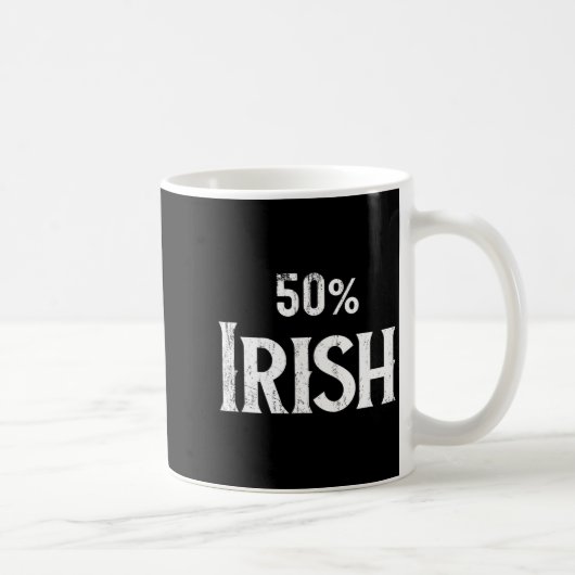 50% Half Irish Shirt, St Patricks Day  Koffiemok (Rechts)