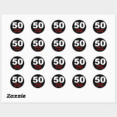 50 Halverwege tot 100 Ronde Sticker (Vel)