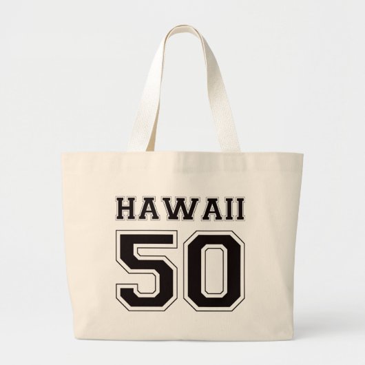 50 Hawaii - Zwart Grote Tote Bag (Voorkant)