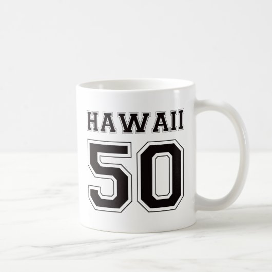 50 Hawaii - Zwart Koffiemok (Rechts)