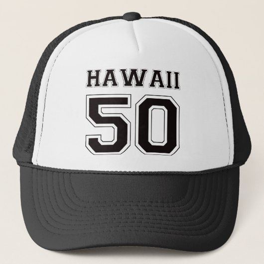 50 Hawaii - Zwart Trucker Pet (Voorkant)
