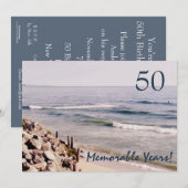 50 Herdenkingsjaren/Birthday Party-Ocean Kaart (Voorkant / Achterkant)
