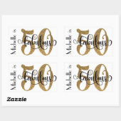 50 & het Fabelachtige Goud schitteren Typografie Rechthoekige Sticker (Vel)