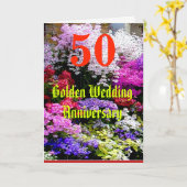 50 het Jubileum van de gouden bruiloft met een Kaart (Gele Bloem)