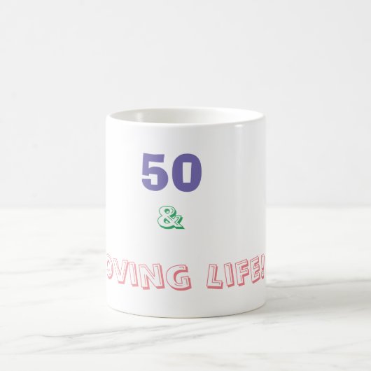50 & het leven liefhebben koffiemok (Center)