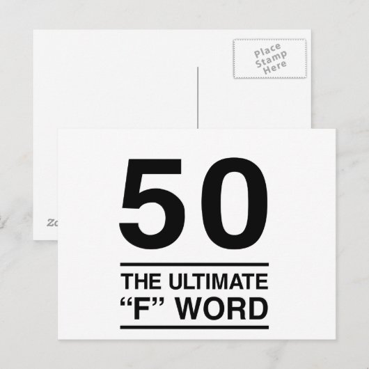 50 Het ultieme "F" woord Briefkaart (Voorkant / Achterkant)