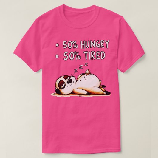 50 hongerig 50 vermoeide dier terug print t-shirt (Design voorkant)