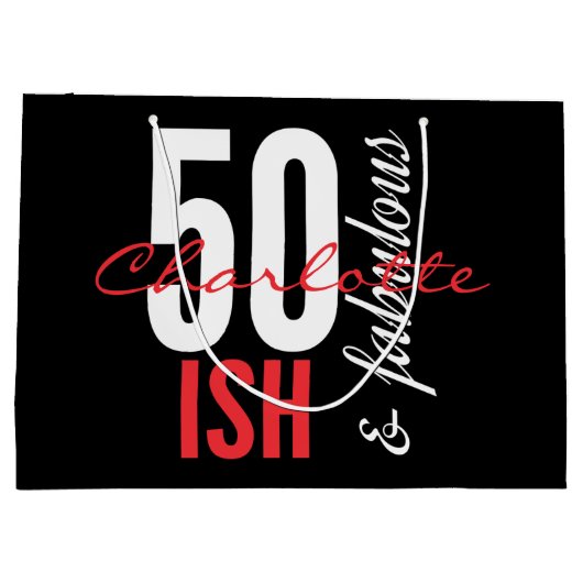 50 Iets en fantastisch plezier Large Cadeautasje (Achterkant)