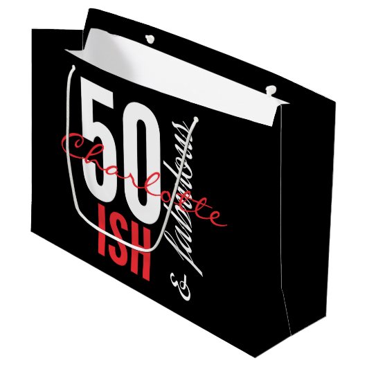 50 Iets en fantastisch plezier Large Cadeautasje (Voorkant Gekanteld)