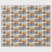 50-inch Diner Juke Box Records Couple Dancing Cadeaupapier (Vlak)