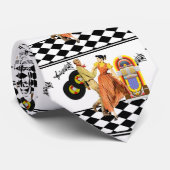 50-inch Diner Juke Box Records Couple Dancing Stropdas (Opgerold)