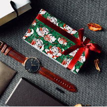 50-inch Green Vintage-kerstpatroon met Kittens