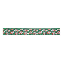 50-inch Green Vintage-kerstpatroon met Kittens Satijnen Lint