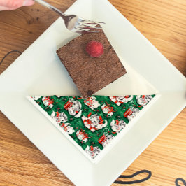 50-inch Green Vintage-kerstpatroon met Kittens Servet