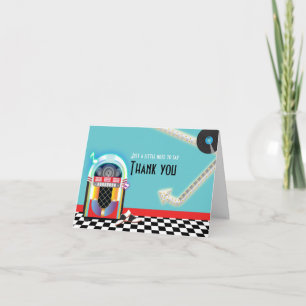 50-inch Jukebox Dance Party Sock Hop Hartelijk dan Bedankkaart