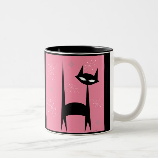 50-inch Retro Black Cat Pink Pop Art Coffee Mok (Rechts)