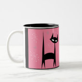 50-inch Retro Black Cat Pink Pop Art Coffee Mok (Links)