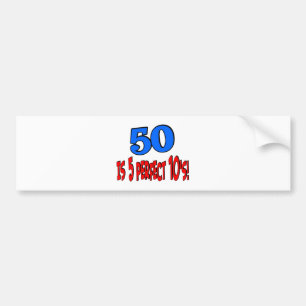 50 is 5 perfecte 10s (BLUE) Bumpersticker