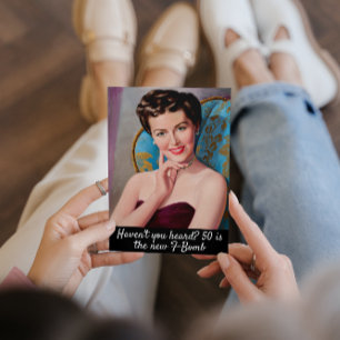 50 is de F-Bomb Funny Retro Birthday Kaart