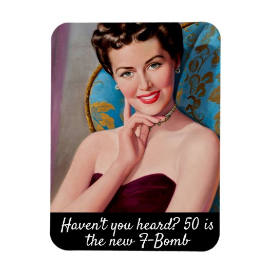 50 is de F-Bomb Funny Retro Birthday Magneet (Verticaal)