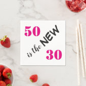 50 is de nieuwe 30-roze verjaardag servet (Insitu)