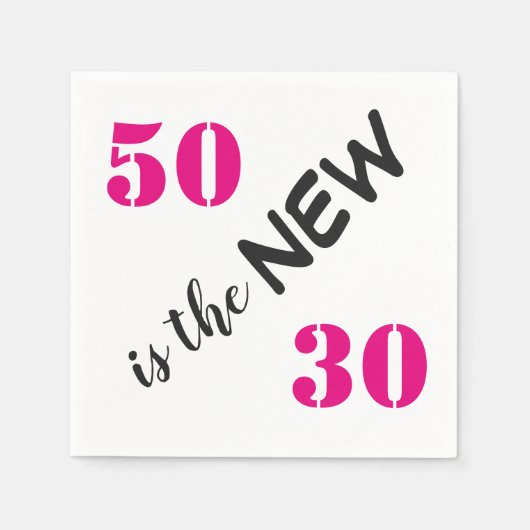 50 is de nieuwe 30-roze verjaardag servet (Voorkant)