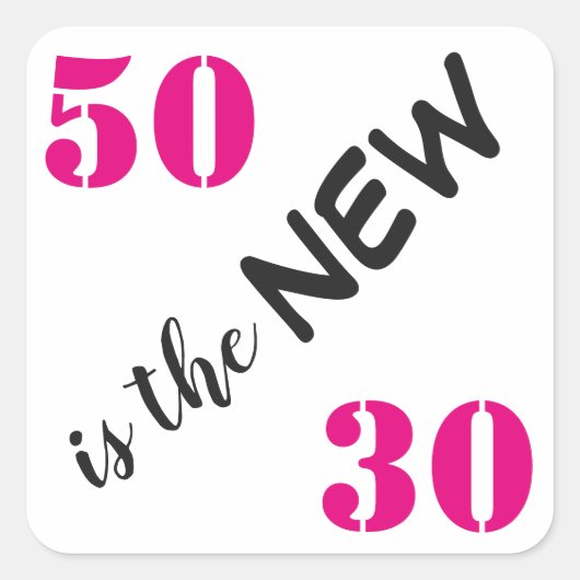 50 is de nieuwe 30-roze verjaardag vierkante sticker (Voorkant)