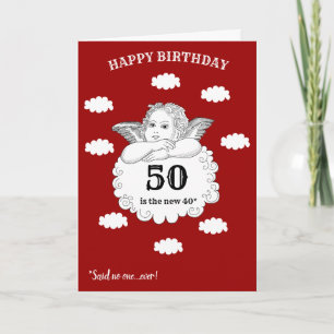 50 is de nieuwe 40 Cheeky Cherub grappige 50ste ve Kaart