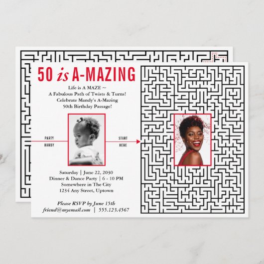 50 is een verbluffend, modern design, aangepaste f kaart (Voorkant / Achterkant)