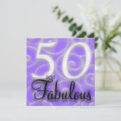 50 is Fabulous Birthday Invitation Kaart (Staand voorkant)