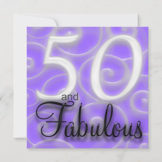 50 is Fabulous Birthday Invitation Kaart (Voorkant)