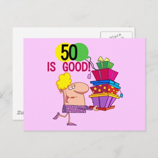 50 is Goede T-shirts en cadeaus Briefkaart (Voorkant / Achterkant)