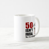 50 is niet fataal, maar nog steeds oud, grimpapier koffiemok (Voorkant rechts)