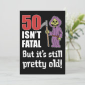 50 is niet fataal maar oude grappige Grim Reaper u Kaart (Staand voorkant)