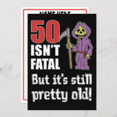 50 is niet fataal maar oude grappige Grim Reaper u Kaart (Voorkant / Achterkant)