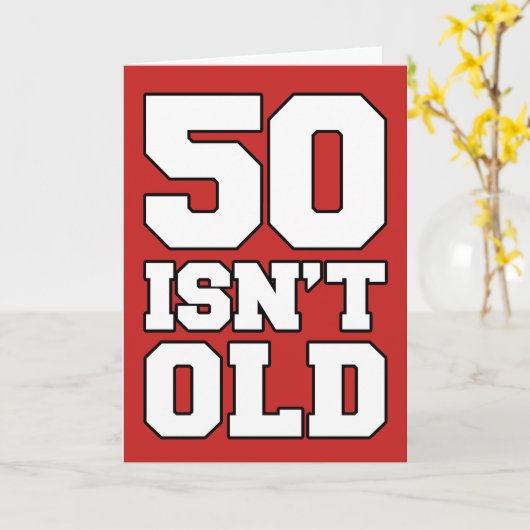 50 is niet oud, maar deprimerend Wenskaart Kaart (Gele Bloem)