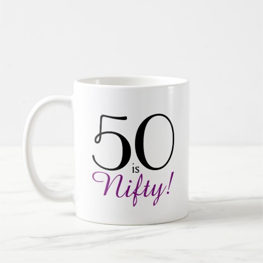 50 is Nifty! 50e verjaardagscadeau Mok (Links)