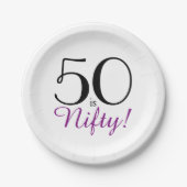 50 is Nifty! 50e verjaardagsfeestje papier Bord (Voorkant)