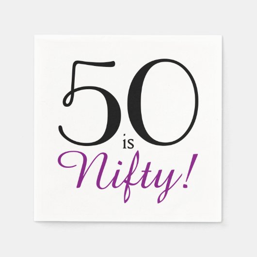 50 is Nifty! 50e verjaardagsfeestje papieren serve Servet (Voorkant)