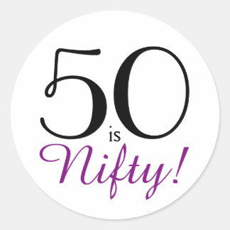 50 is Nifty! 50ste verjaardagsfeestje Ronde Sticker