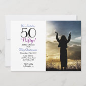 50 is nihil! 50th Birthday Party Photo Invitation Kaart (Voorkant)