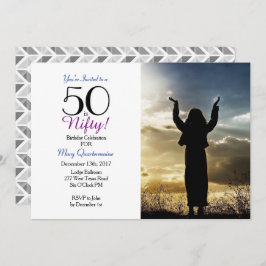 50 is nihil! 50th Birthday Party Photo Invitation Kaart