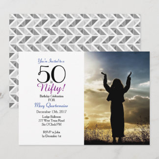 50 is nihil! 50th Birthday Party Photo Invitation Kaart