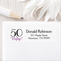 50 is nihil! 50th Birthday Return Address Label