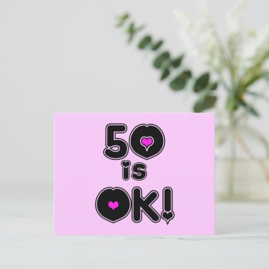 50 is OK Birthday Briefkaart (Staand voorkant)