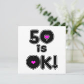 50 is OK Birthday Kaart (Staand voorkant)