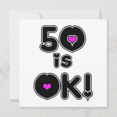50 is OK Birthday Kaart (Voorkant)