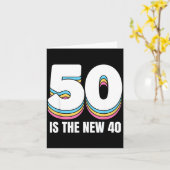 50 Is The New 40 Funny Womens Retro Colorful 50th  Kaart (Gele Bloem)