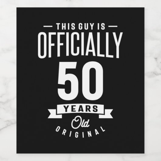 50 jaar - 50e verjaardag Funny Gift Wijn Etiket (Enkel label)